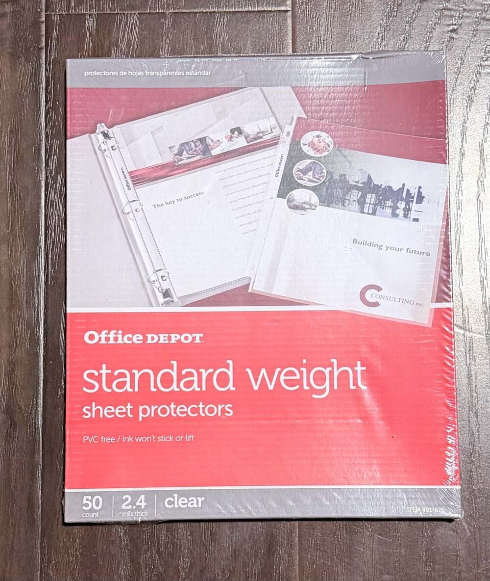 Office Depot Standard Weight Sheet Protectors 50 Count 2.4 Mils Clear